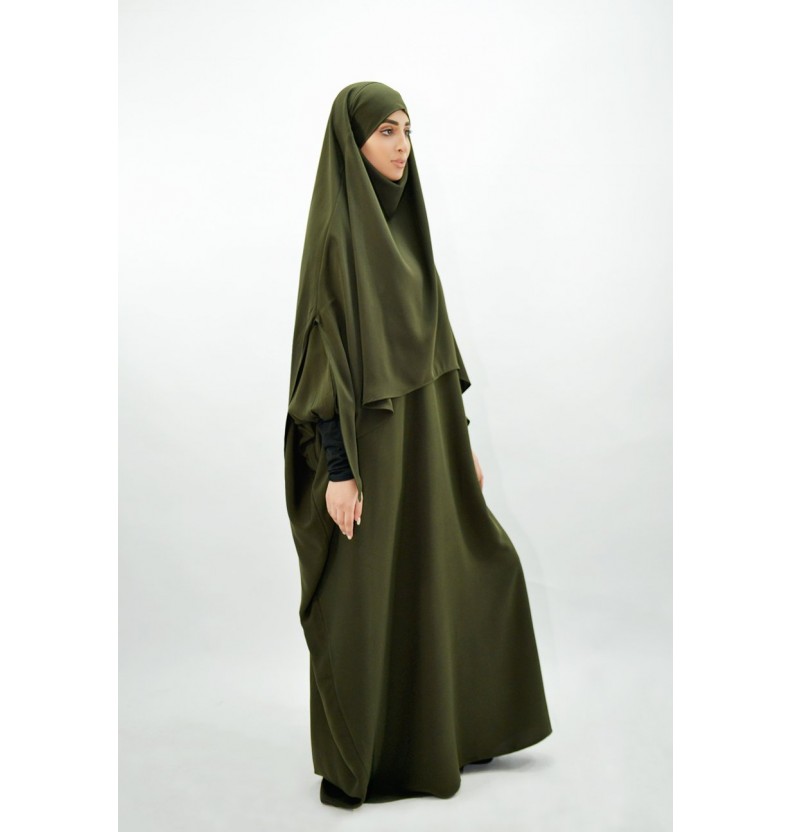 Abaya Khaleej + Khimar mit Slots