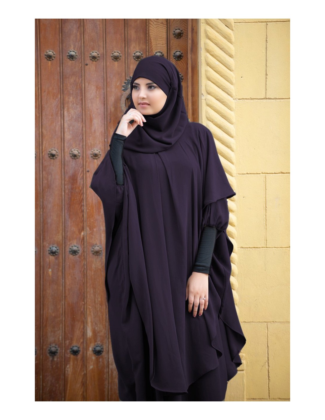 Abaya Khaleej + long khimar with built-in hijab