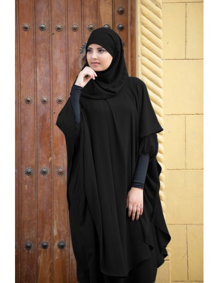 Abaya Khaleej + long khimar with built-in hijab