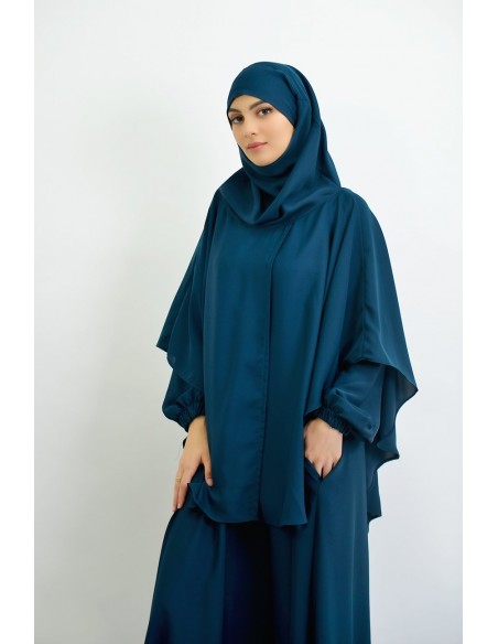 Abaya parapluie + cape avec hijab intégré