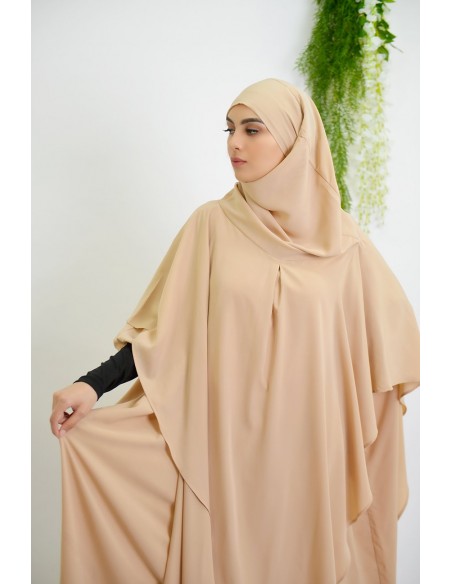 Abaya Khaleej + langer Khimar mit eingebautem Hijab