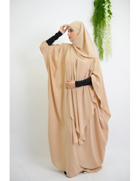 Abaya Khaleej + langer Khimar mit eingebautem Hijab
