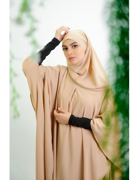 Abaya Khaleej + langer Khimar mit eingebautem Hijab