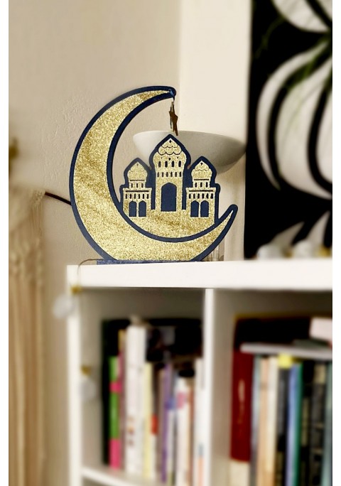 Support décoratif en bois lune 2