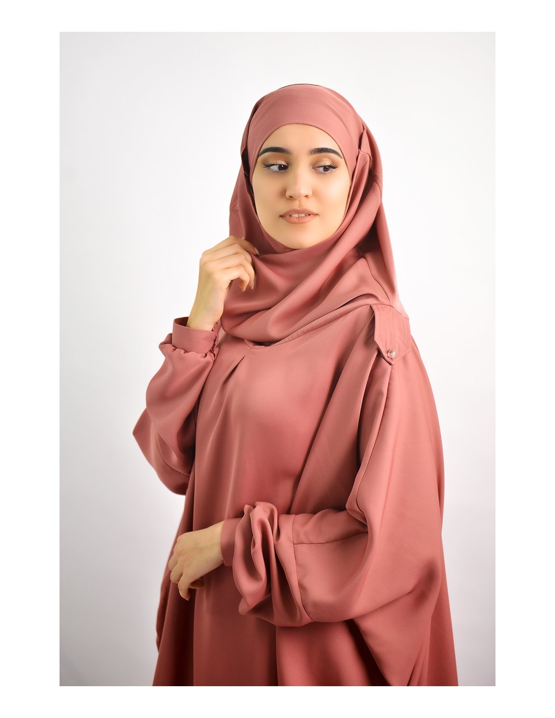 Tunic set with integrated hijab + skirt