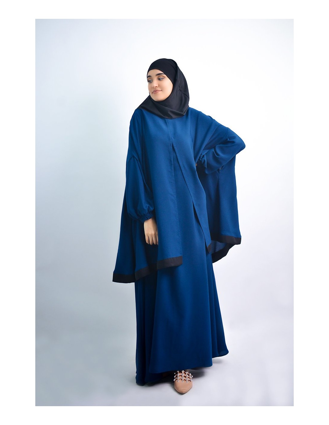 Abaya umbrella + integrated hijab cape Young