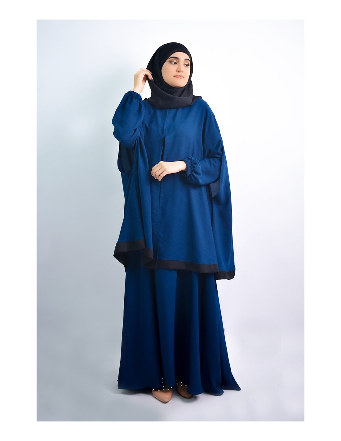 Abaya parapluie + cape hijab intégré Young