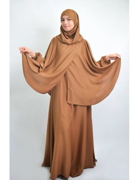 Abaya parapluie + cape avec hijab intégré