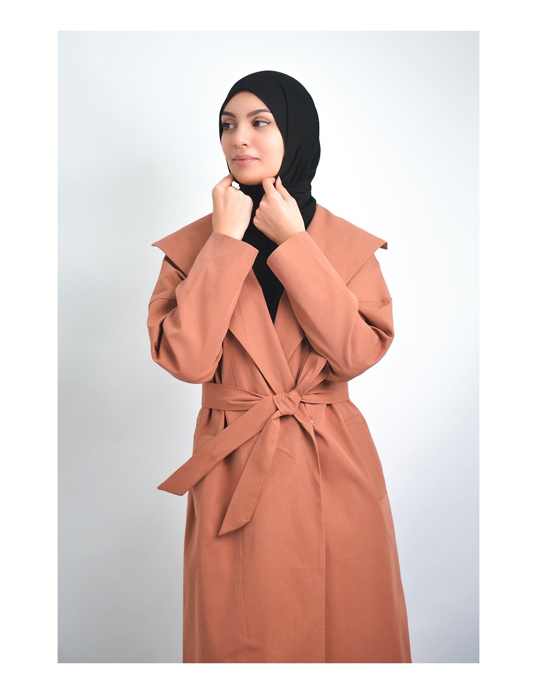Long jacket wide collar