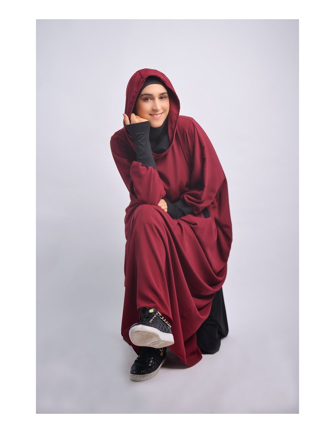 Abaya Young hijab intégré et Capuche