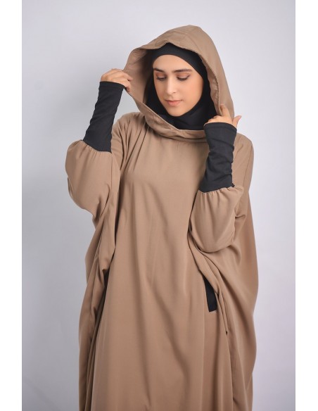 Abaya Young hijab intégré et Capuche