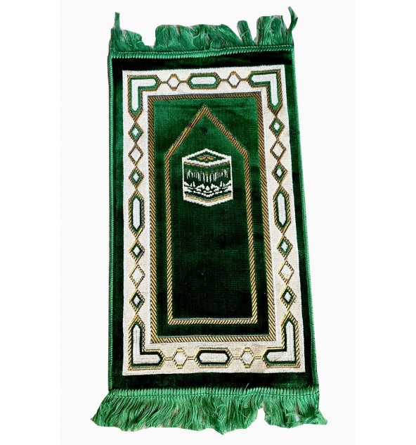 Tapis de prière enfant Makkah vert sapin