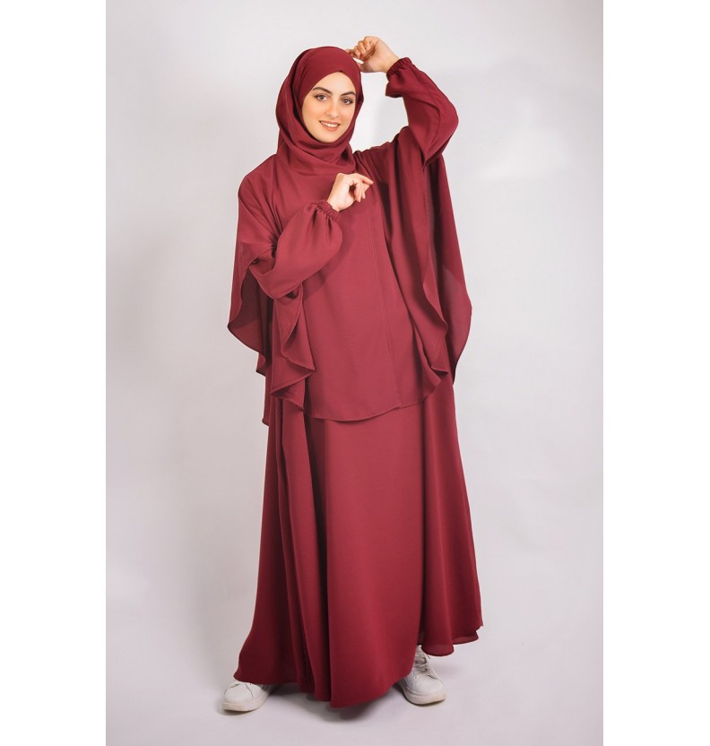 Abaya parapluie + cape avec hijab intégré