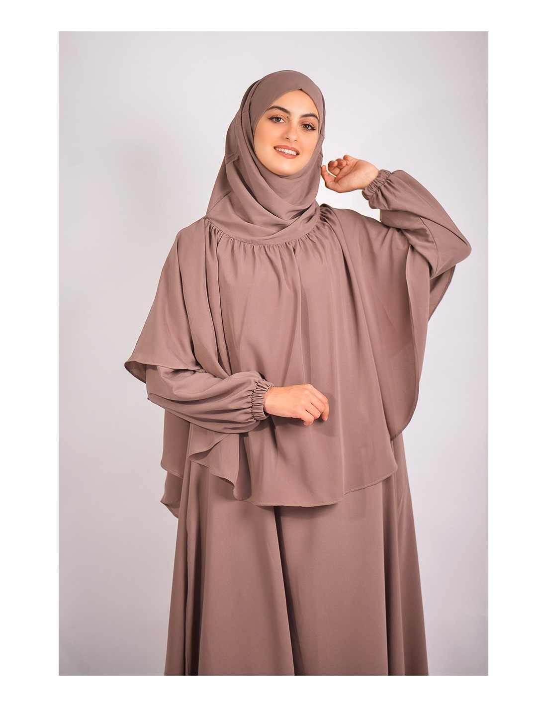 ABAYA PARAPLUIE + KHIMAR A FRONCES