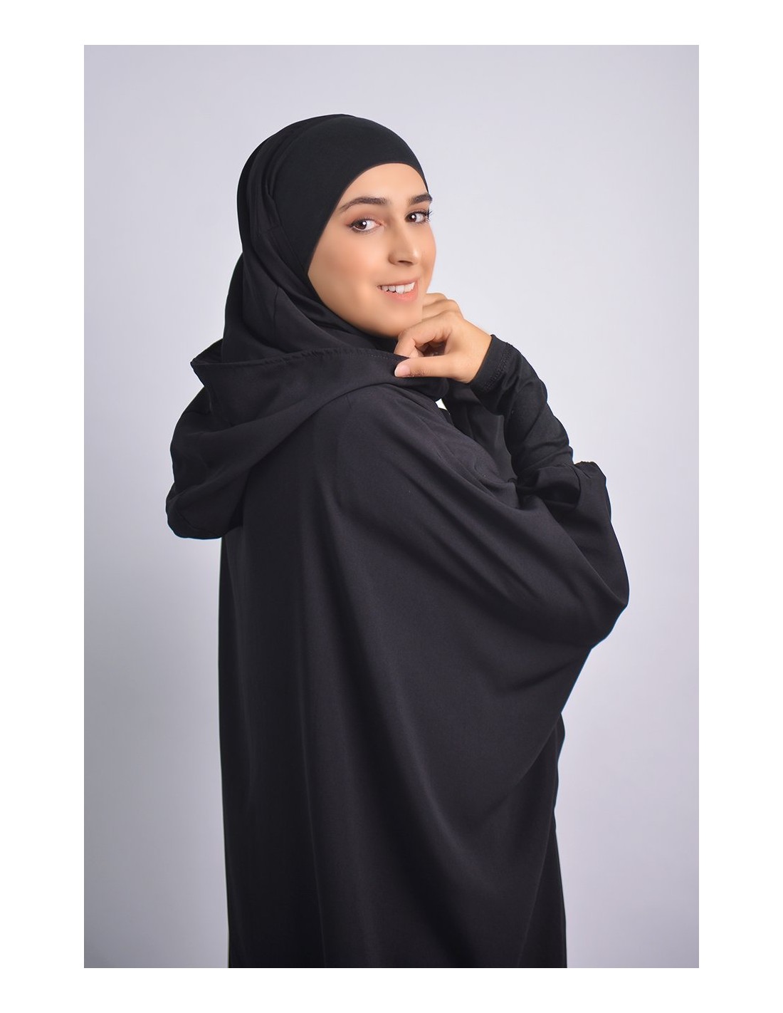 Abaya Young hijab intégré et Capuche