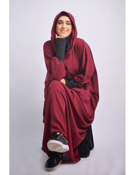 Abaya Young hijab intégré et Capuche