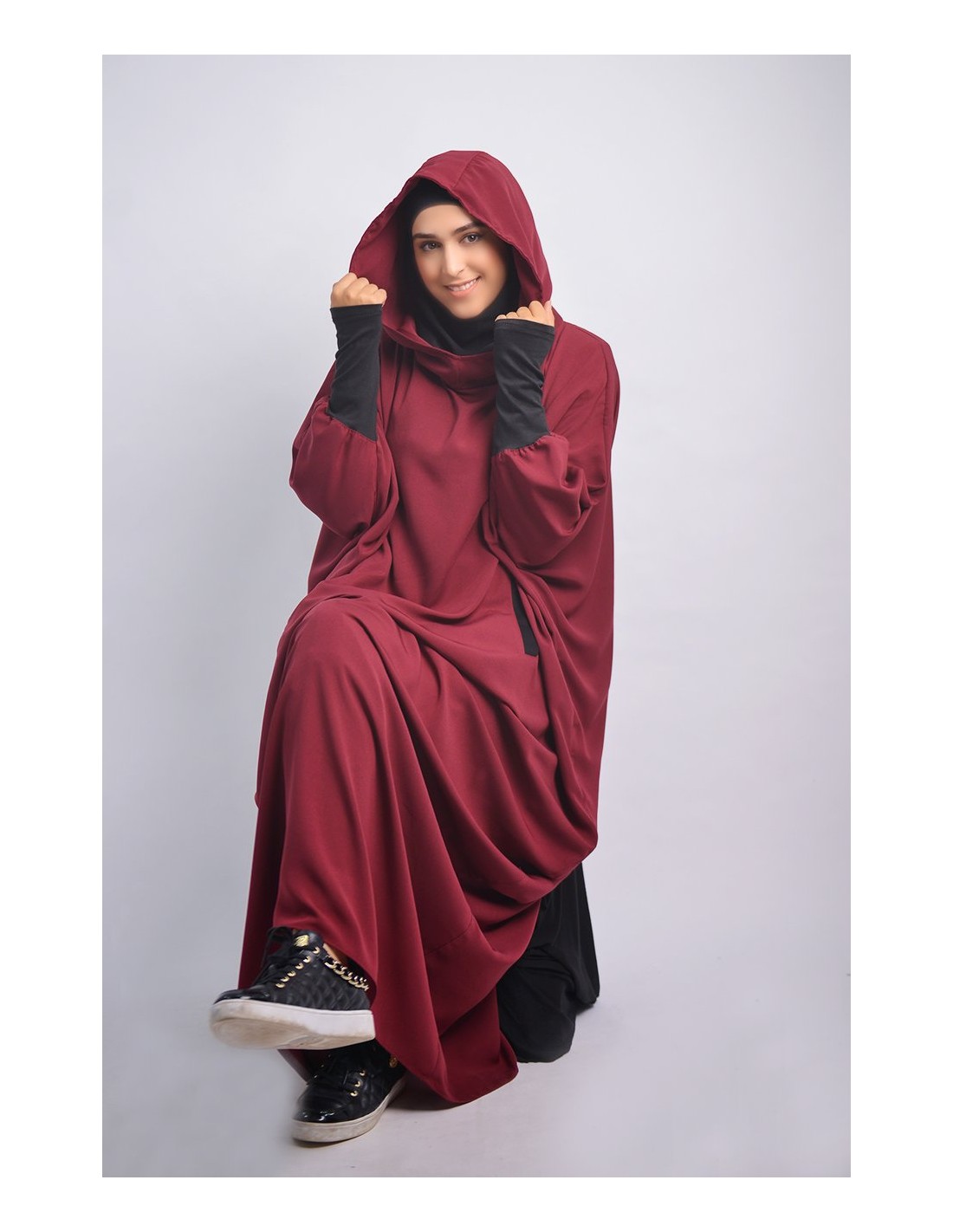 Abaya Young hijab intégré et Capuche