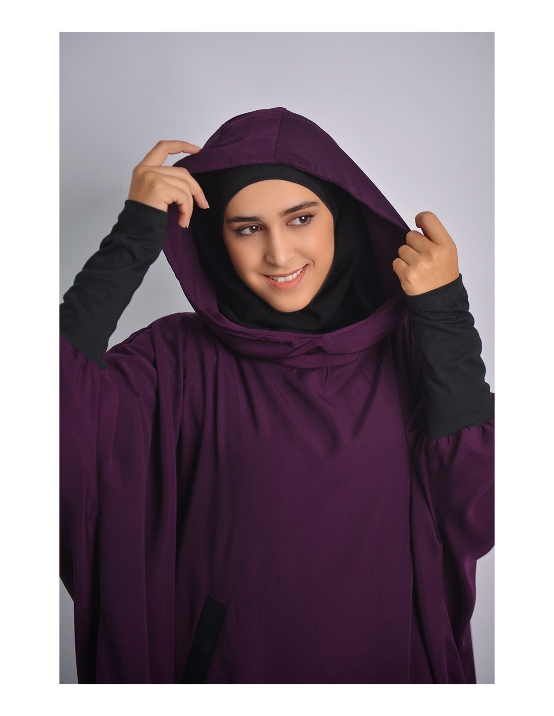 Abaya Young hijab intégré et Capuche