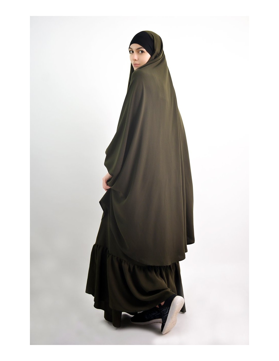 Jilbab al baida à fronces