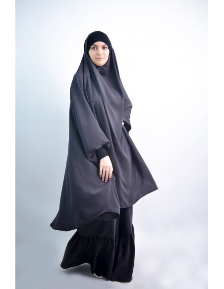 Jilbab al baida à fronces