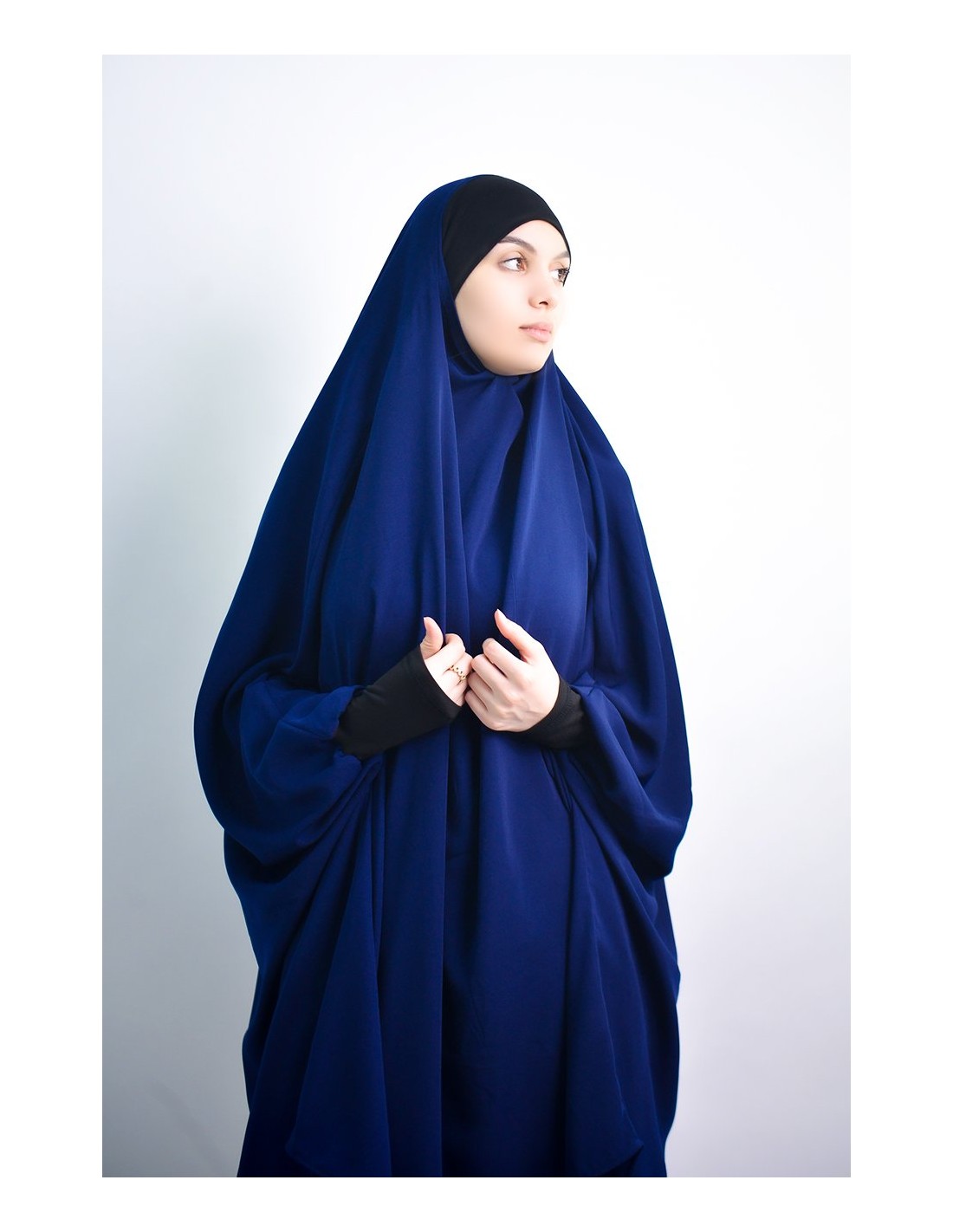 Jilbab al baida à fronces