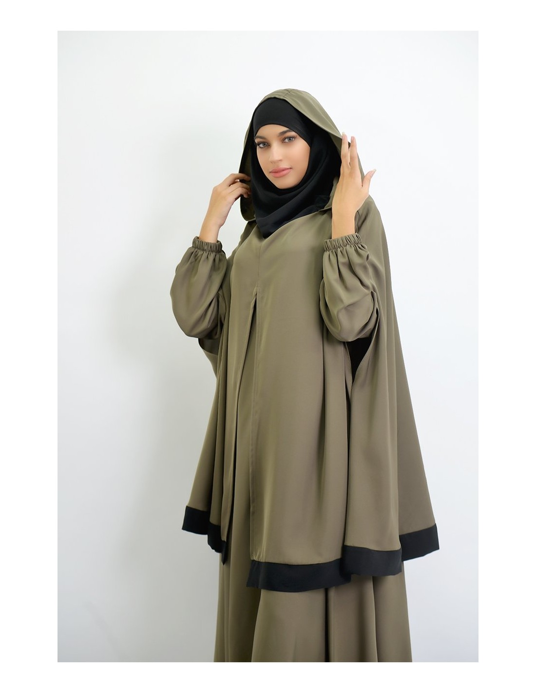 Abaya parapluie + cape hijab intégré Young
