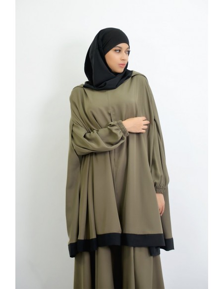 Abaya parapluie + cape hijab intégré Young