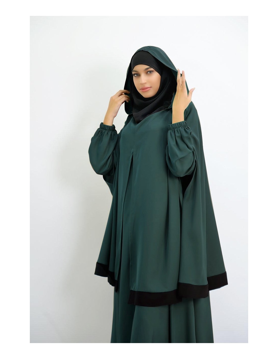 Abaya parapluie + cape hijab intégré Young
