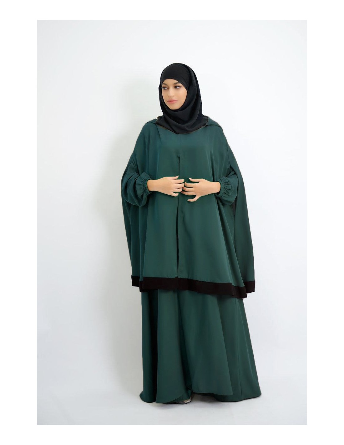 Abaya parapluie + cape hijab intégré Young