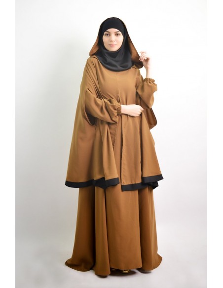 Abaya parapluie + cape hijab intégré Young