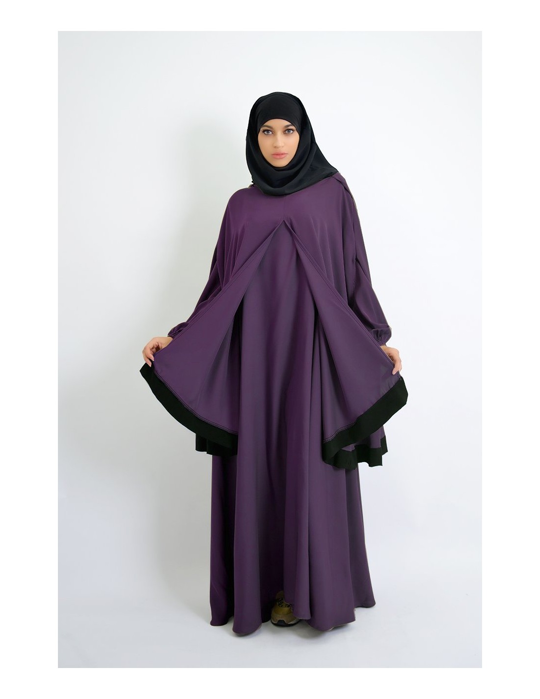 Abaya parapluie + cape hijab intégré Young