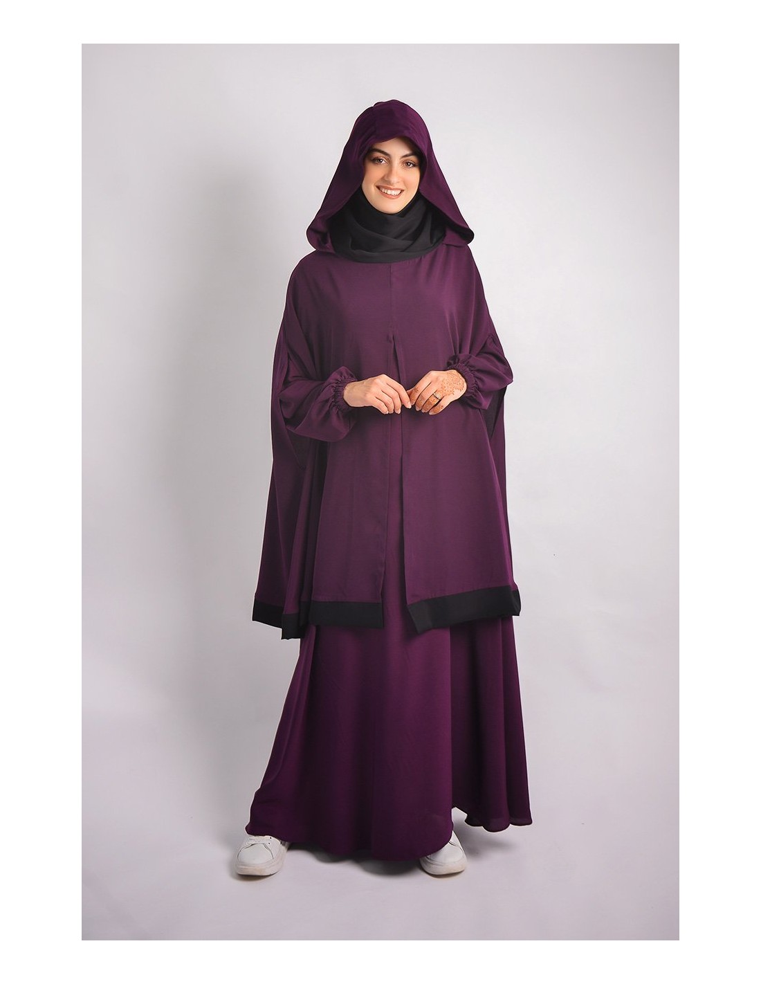 Abaya parapluie + cape hijab intégré Young