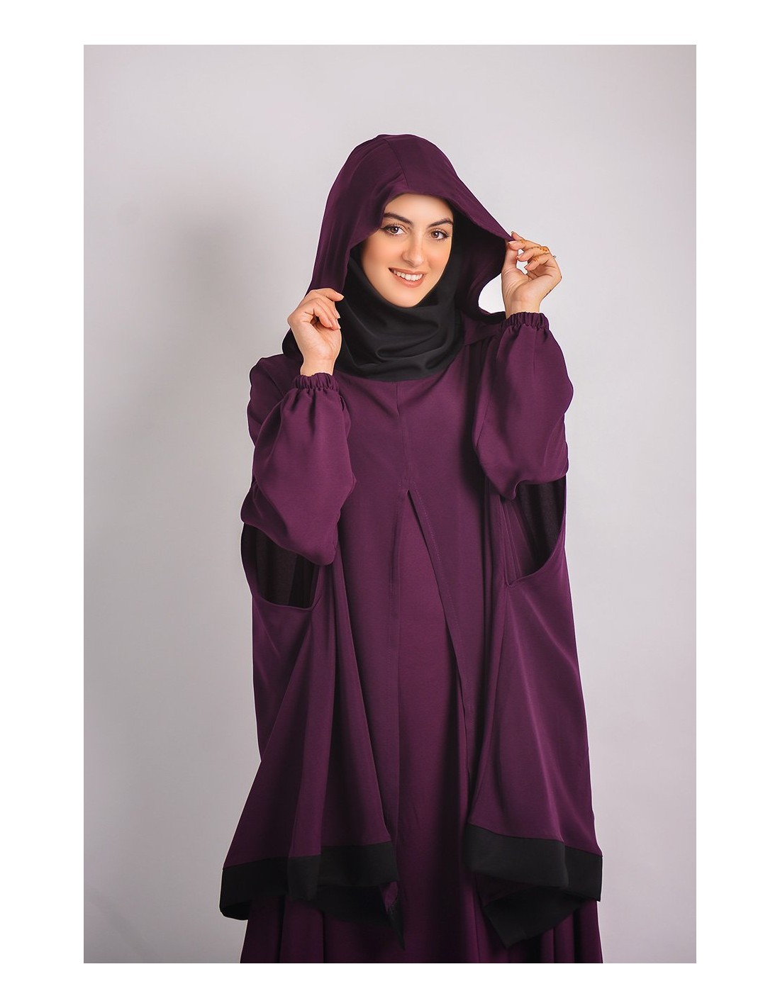 Abaya umbrella + integrated hijab cape Young
