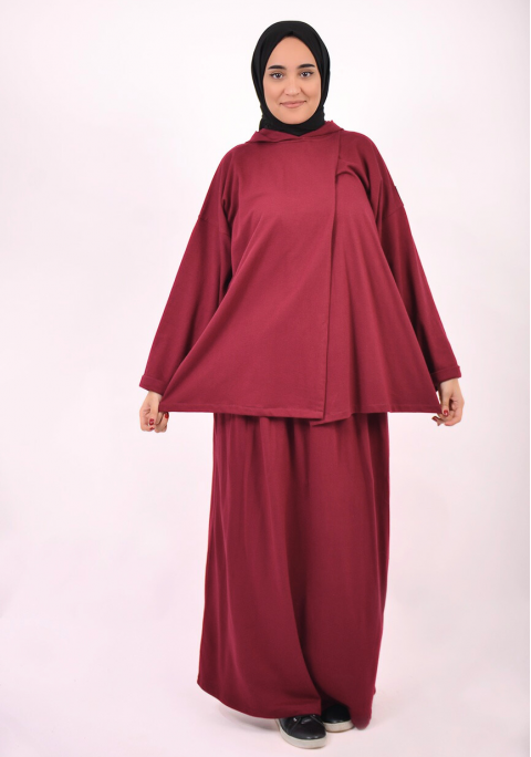 Sweat Cape with Straight Skirt 2