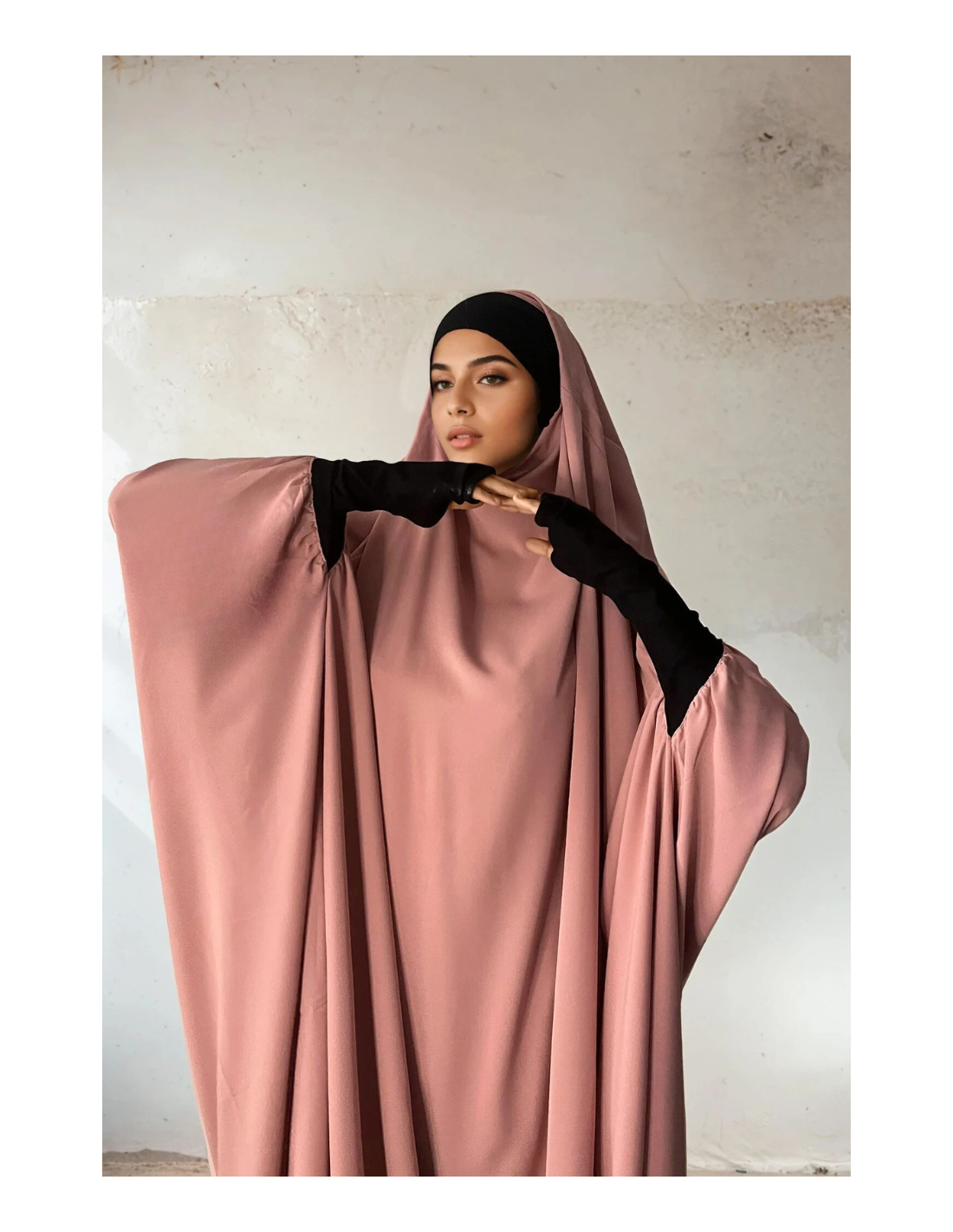 Jilbab una pieza de alta gama, tejido de microfibra de alta gama